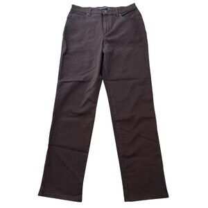 Gloria Vanderbilt Amanda Jeans Brown Straight Leg 5 Pocket Logo Women’s Size 8